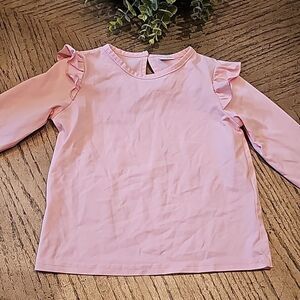 Pink long sleeve ruffle top 4-5T